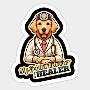 Golden Retriever Doctor Sticker